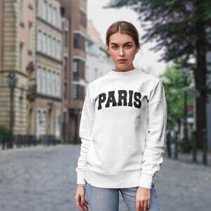 Green Envelope Los Angeles Super Soft White "PARIS"Sweatshirt - Size M